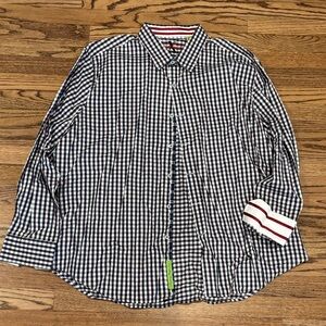 Robert Graham Black, Red, & WhiteGingham Button-Down Shirt 4XL